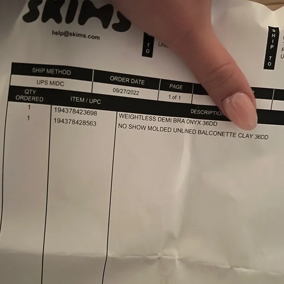 SKIMS | WEIGHTLESS DEMI BRA | ONYX / 36 / DD - Picture 11 of 11